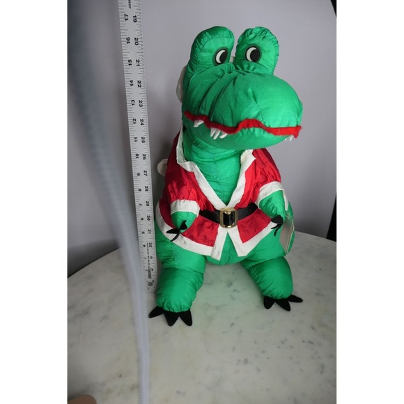 Vtg 1992 ParaCutes Santa Dino Nylon Parachute Rex Gator Plush Toy NWT 90s NWT LG - Picture 8 of 11